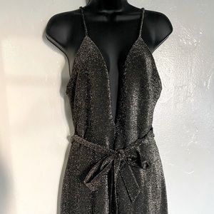70’s Style Black n Gold Jumpsuit Size M forever21